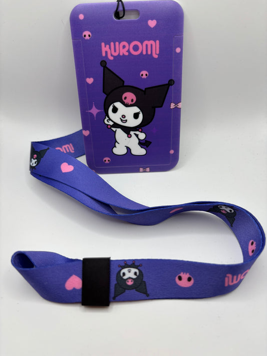 Purple Kuromi Lanyard &ID holder
