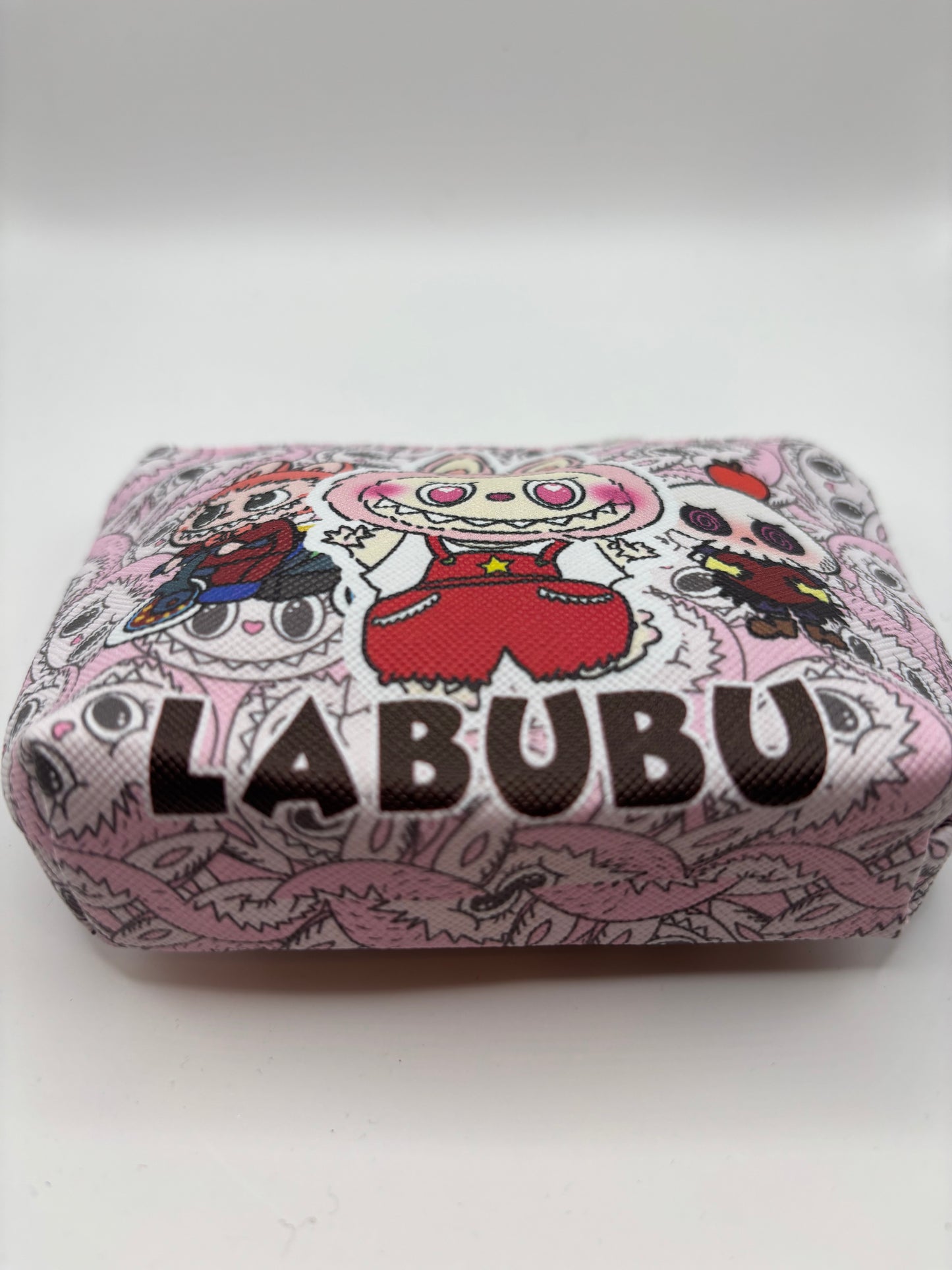 Pink Labubu keychain Coin purse