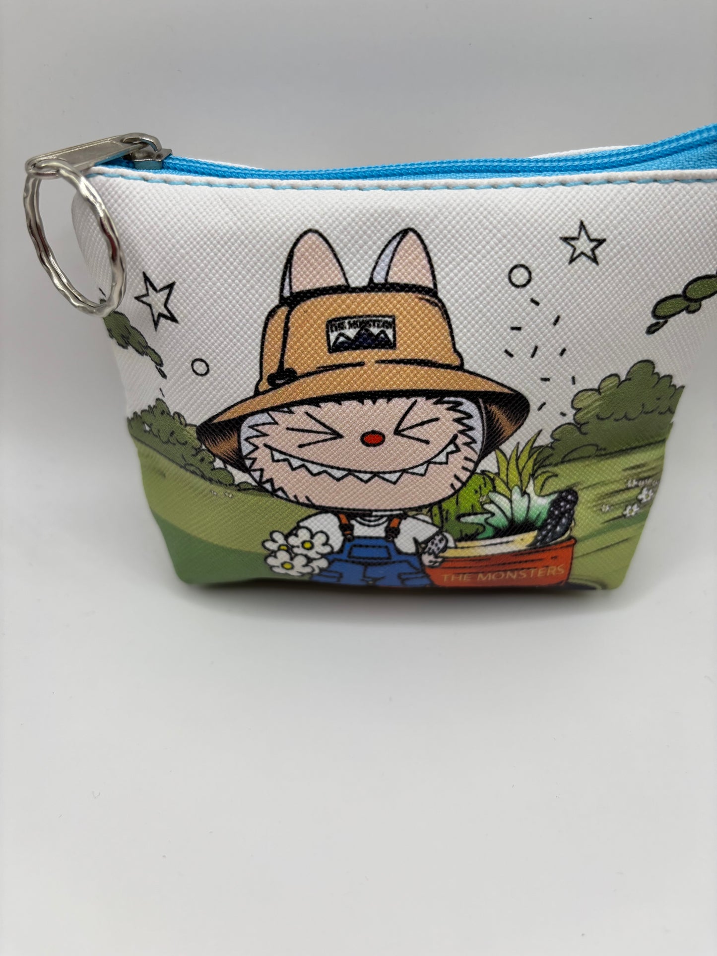 White & Green Labubu Keychain CoinPurse