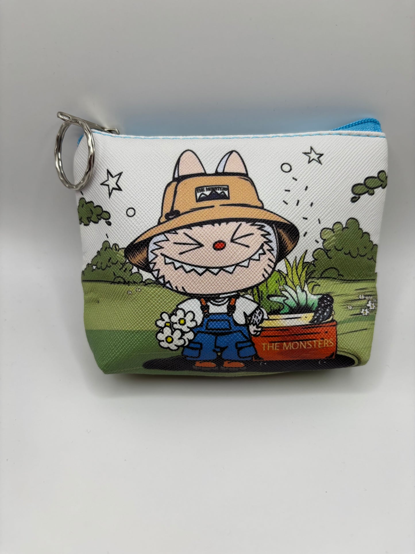 White & Green Labubu Keychain CoinPurse