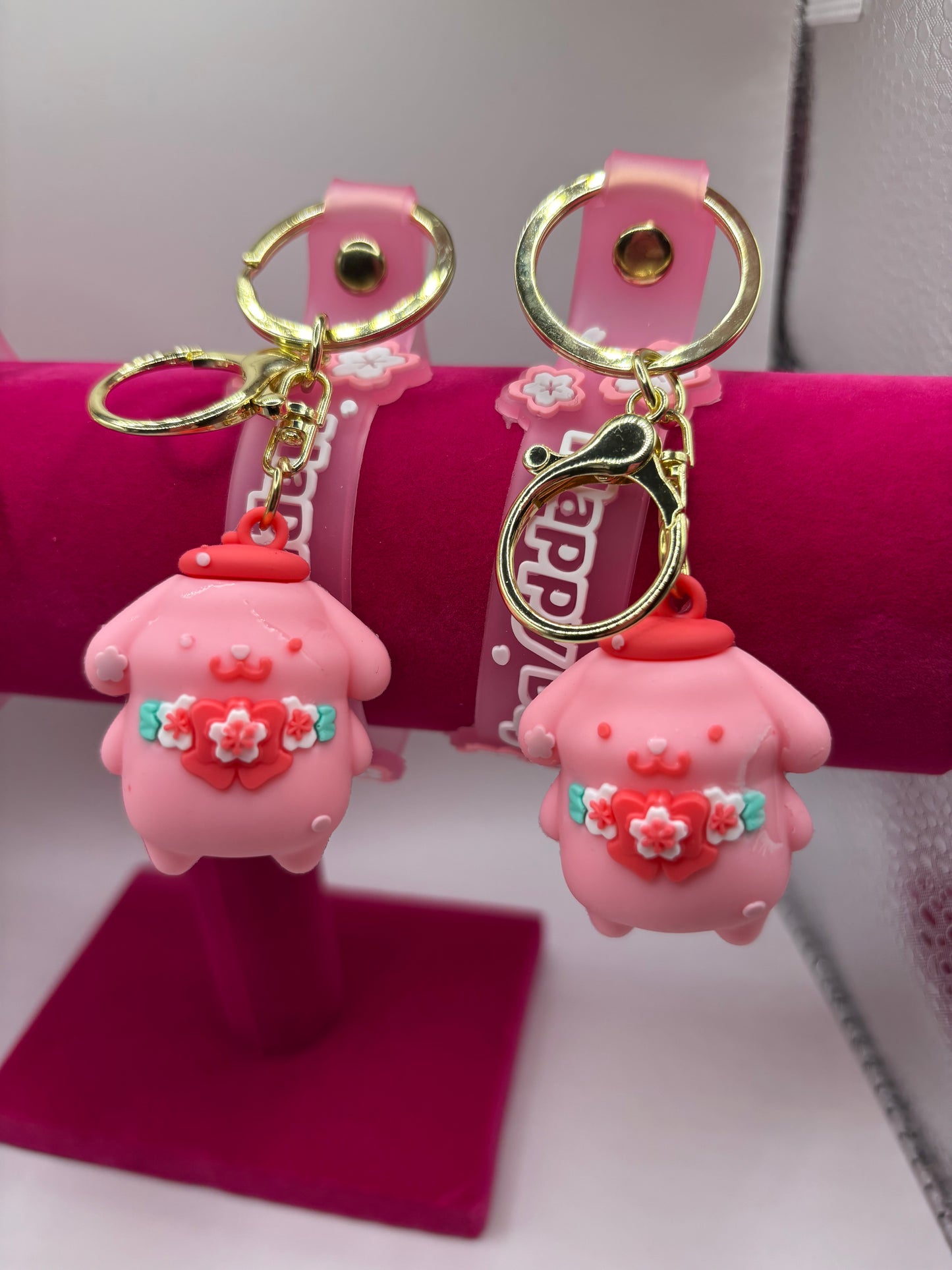 Pompompurin Hello Kitty Keychain