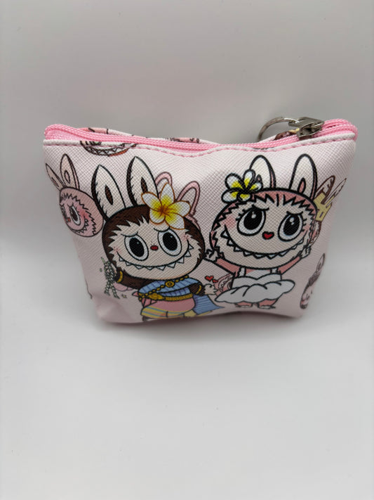 Light Pink Labubu Keychain Coin Purse
