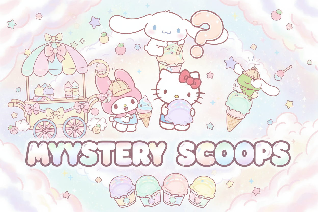 Hello Kitty and friends it must say “Mystery Scoops “